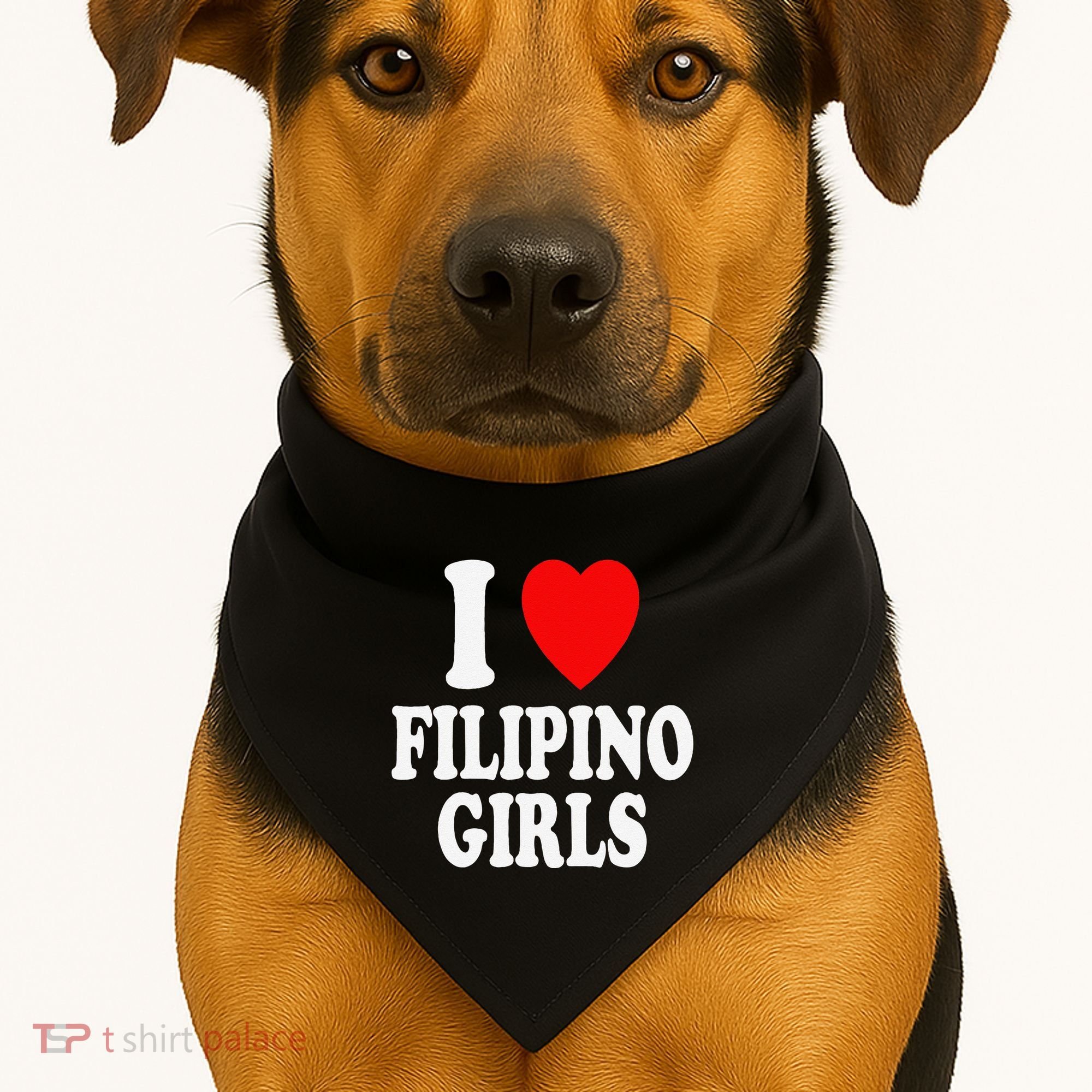 I Heart (Love) Filipino Attraction Asian Preference USA-Made Doggie Bandana