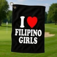 I Heart (Love) Filipino Attraction Asian Preference Golf Towel thumb 1
