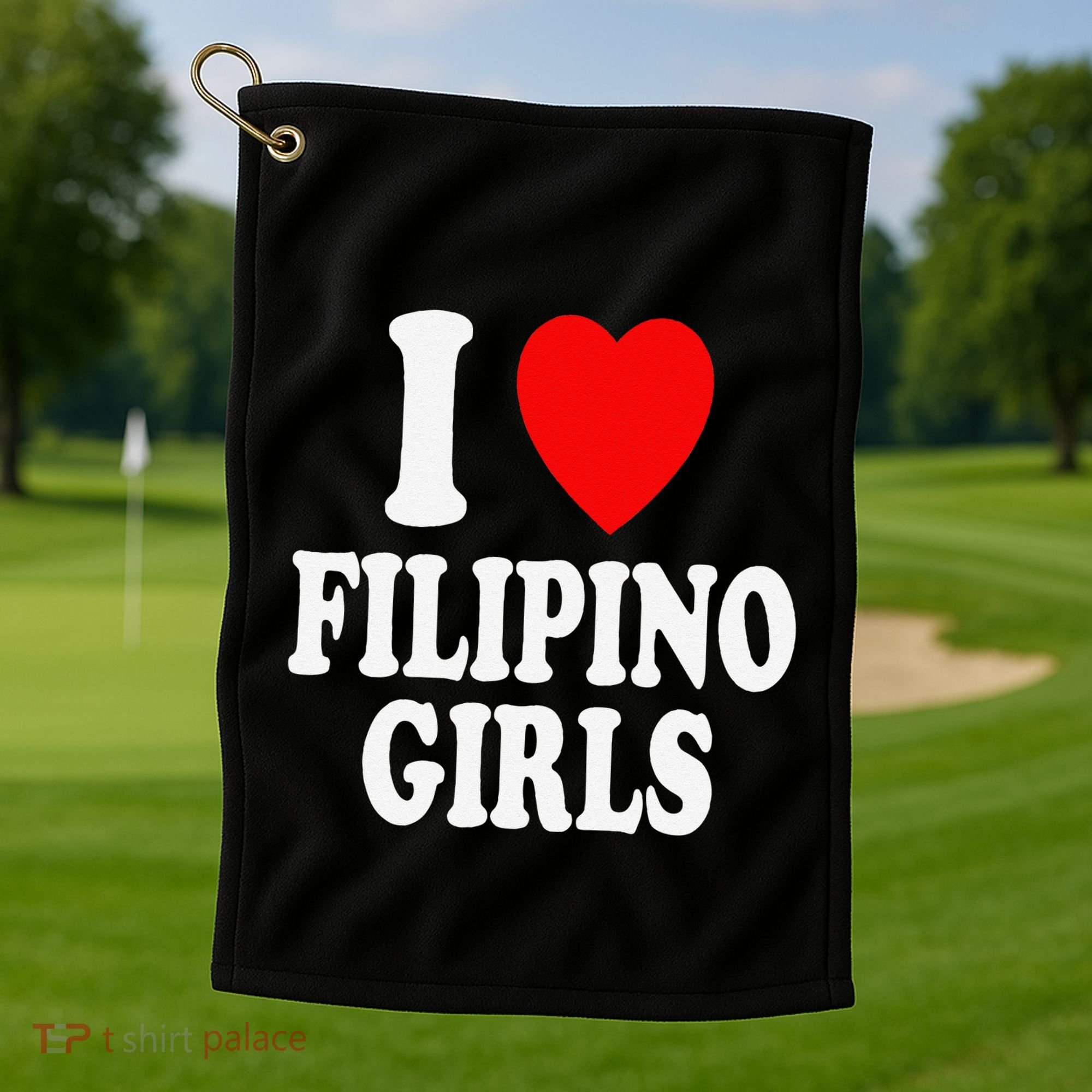 I Heart (Love) Filipino Attraction Asian Preference Golf Towel