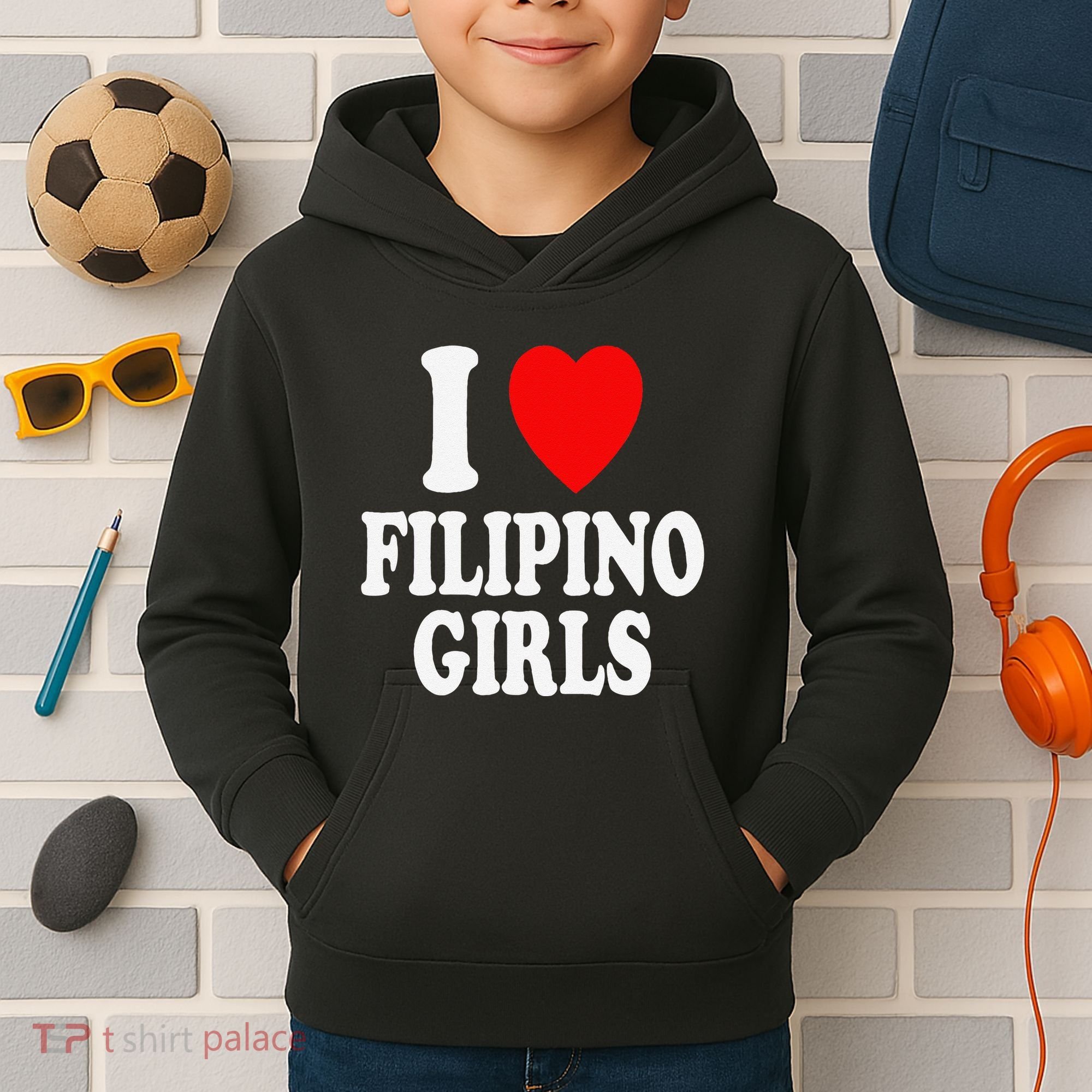 I Heart (Love) Filipino Attraction Asian Preference Kids Hoodie