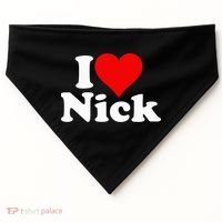 I Heart Love Nick Nicholas USA-Made Doggie Bandana thumb 0