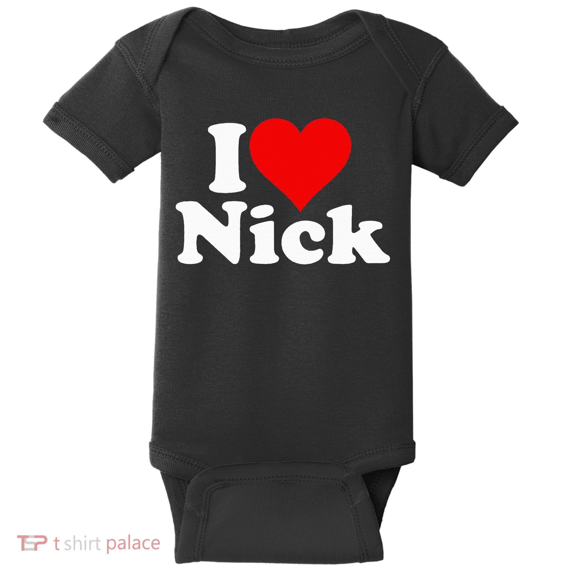 I Heart Love Nick Nicholas Baby Bodysuit