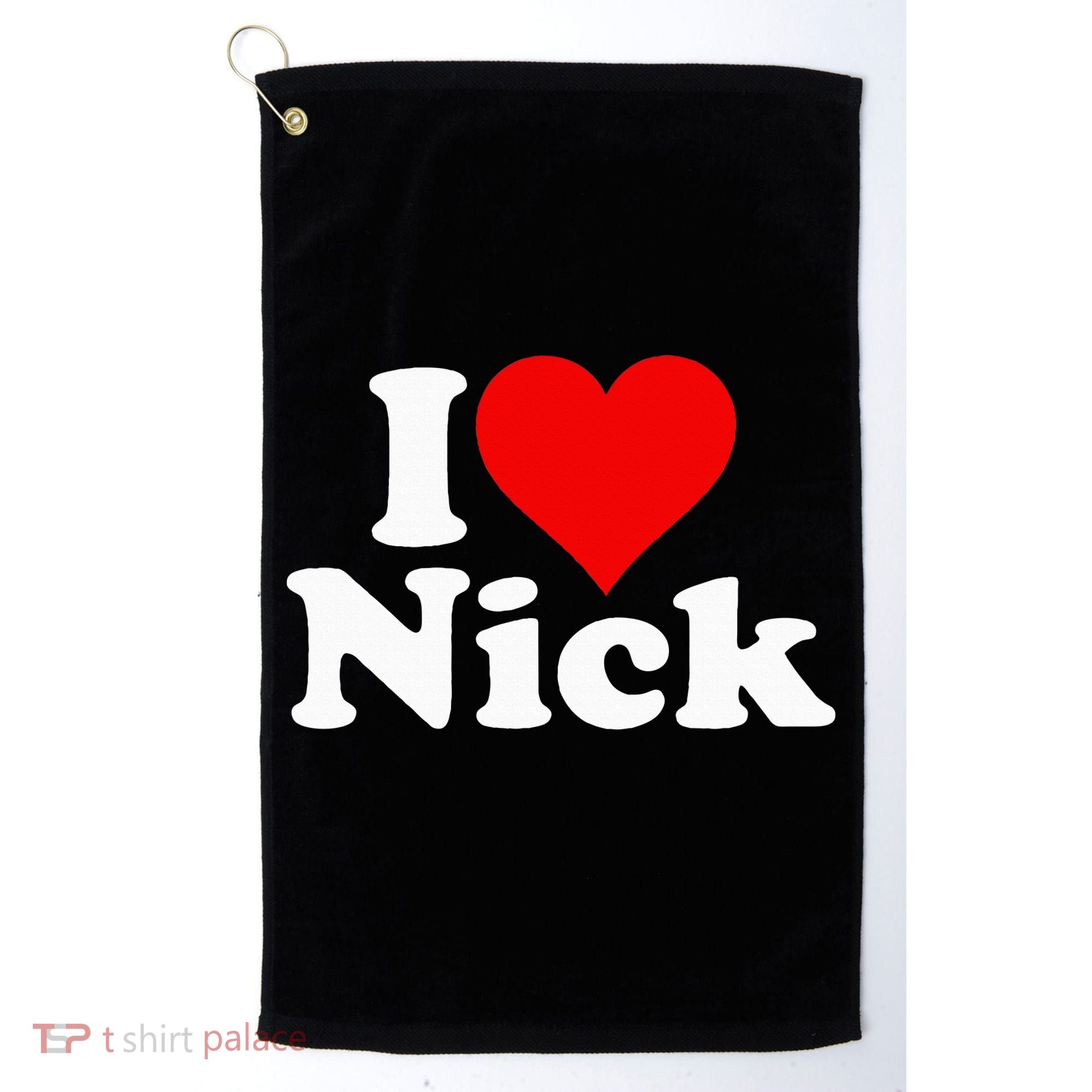 I Heart Love Nick Nicholas Golf Towel