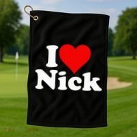 I Heart Love Nick Nicholas Golf Towel thumb 1