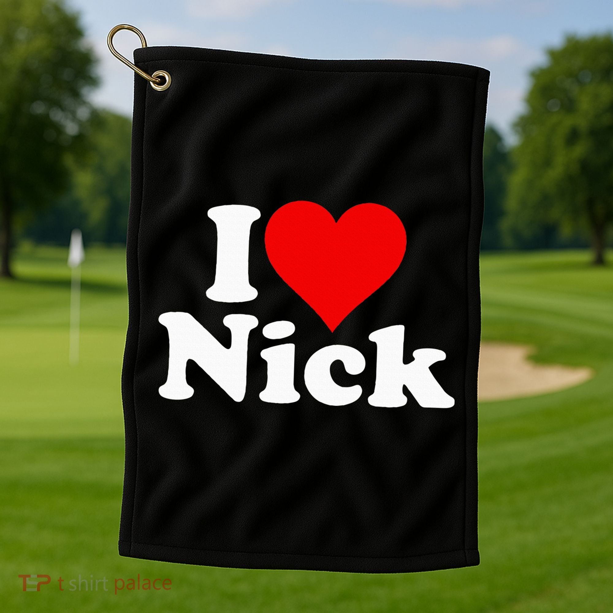 I Heart Love Nick Nicholas Golf Towel