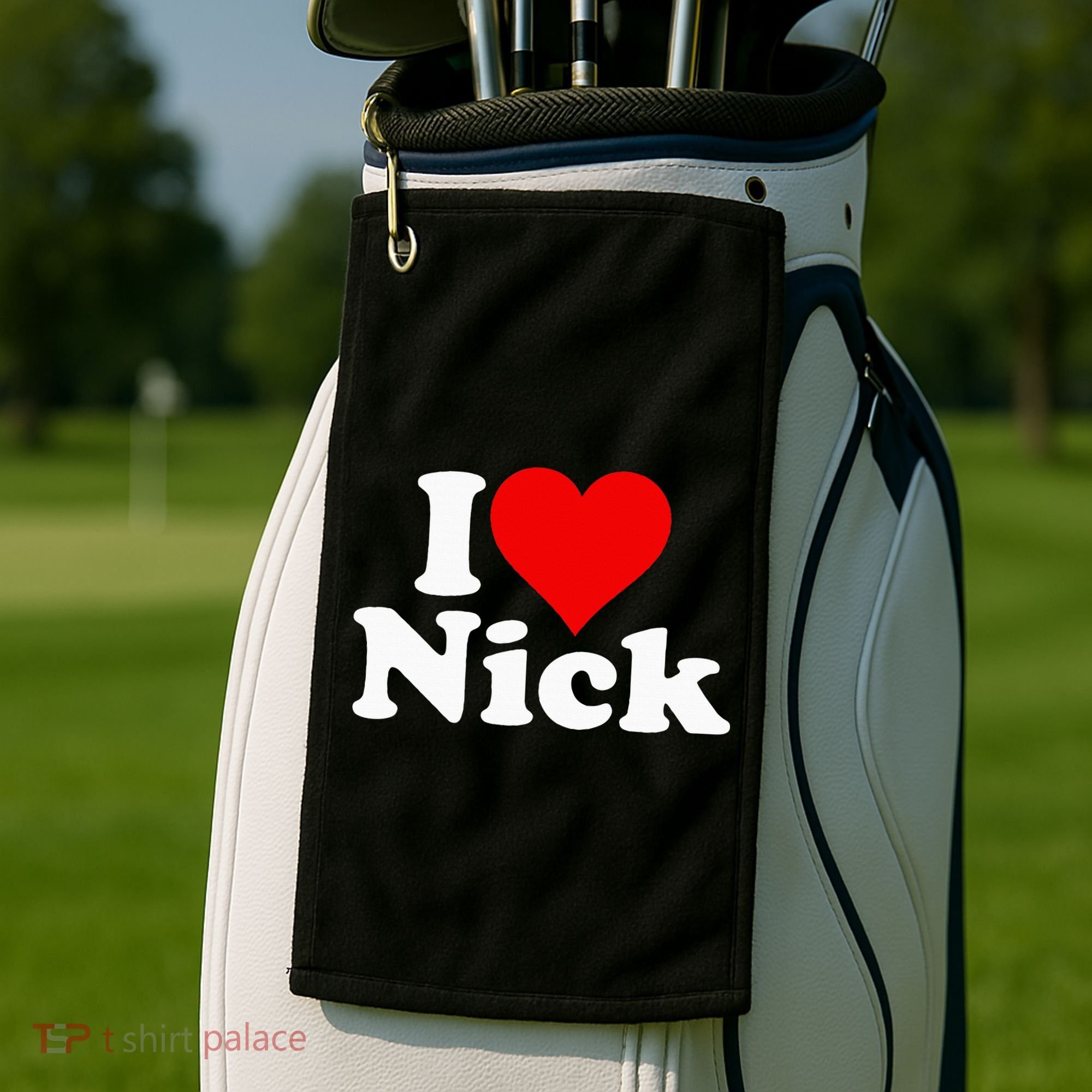 I Heart Love Nick Nicholas Golf Towel