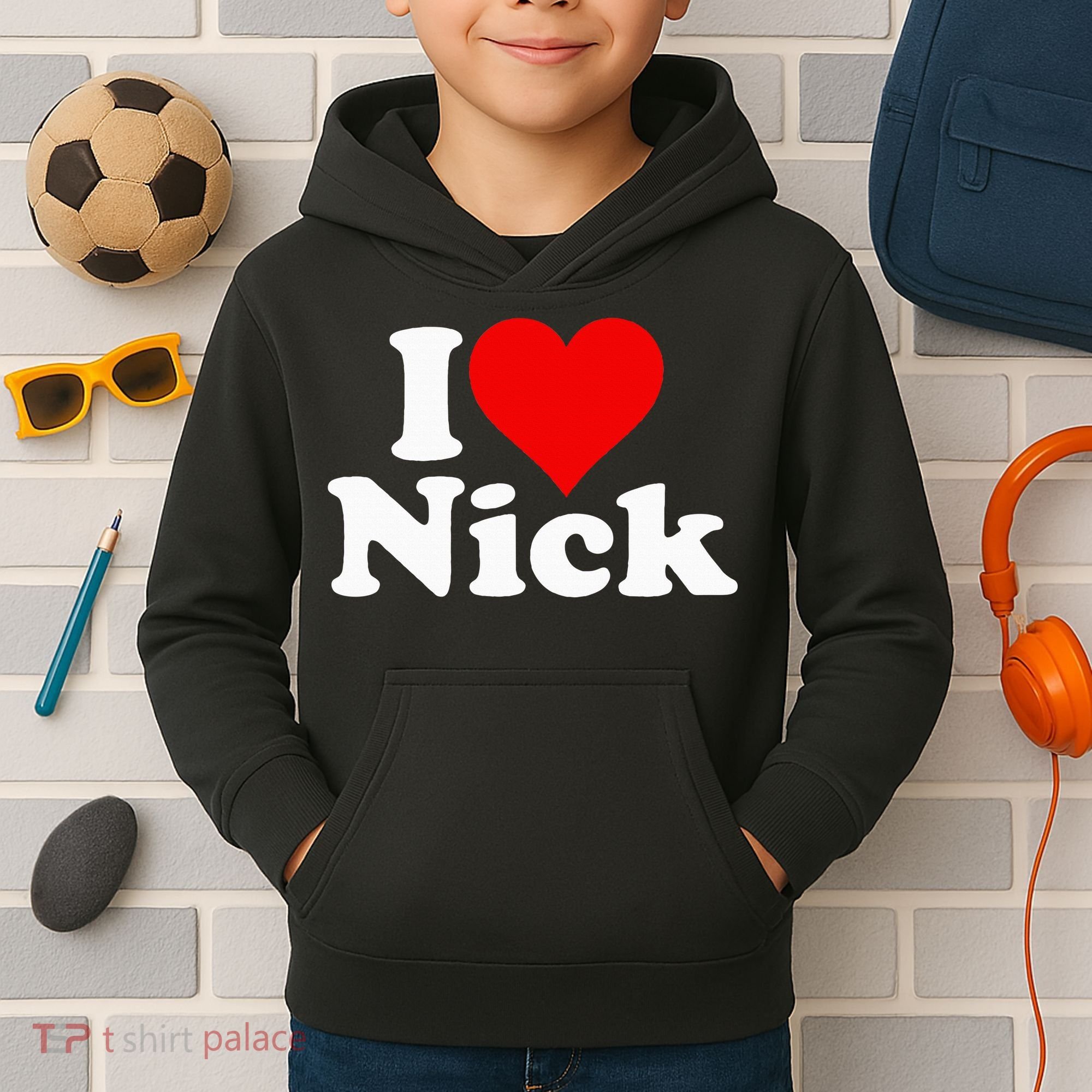 I Heart Love Nick Nicholas Kids Hoodie