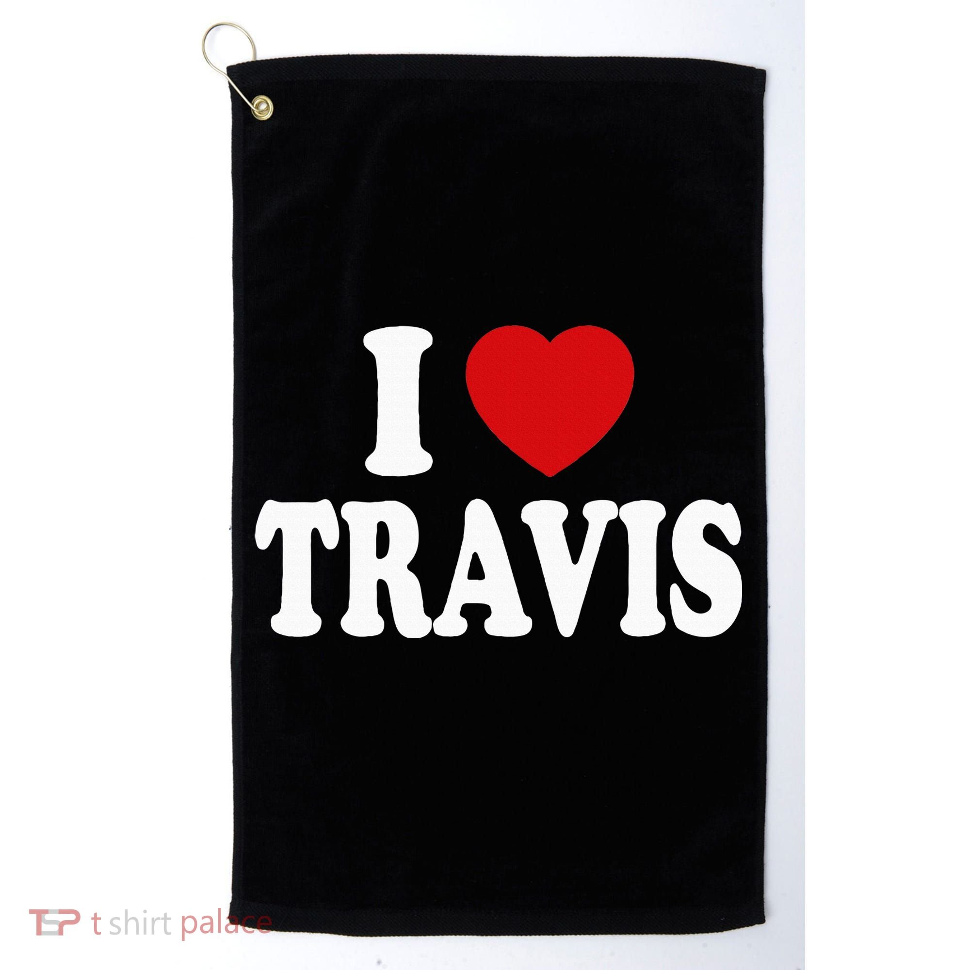 I Heart Love Travis Golf Towel