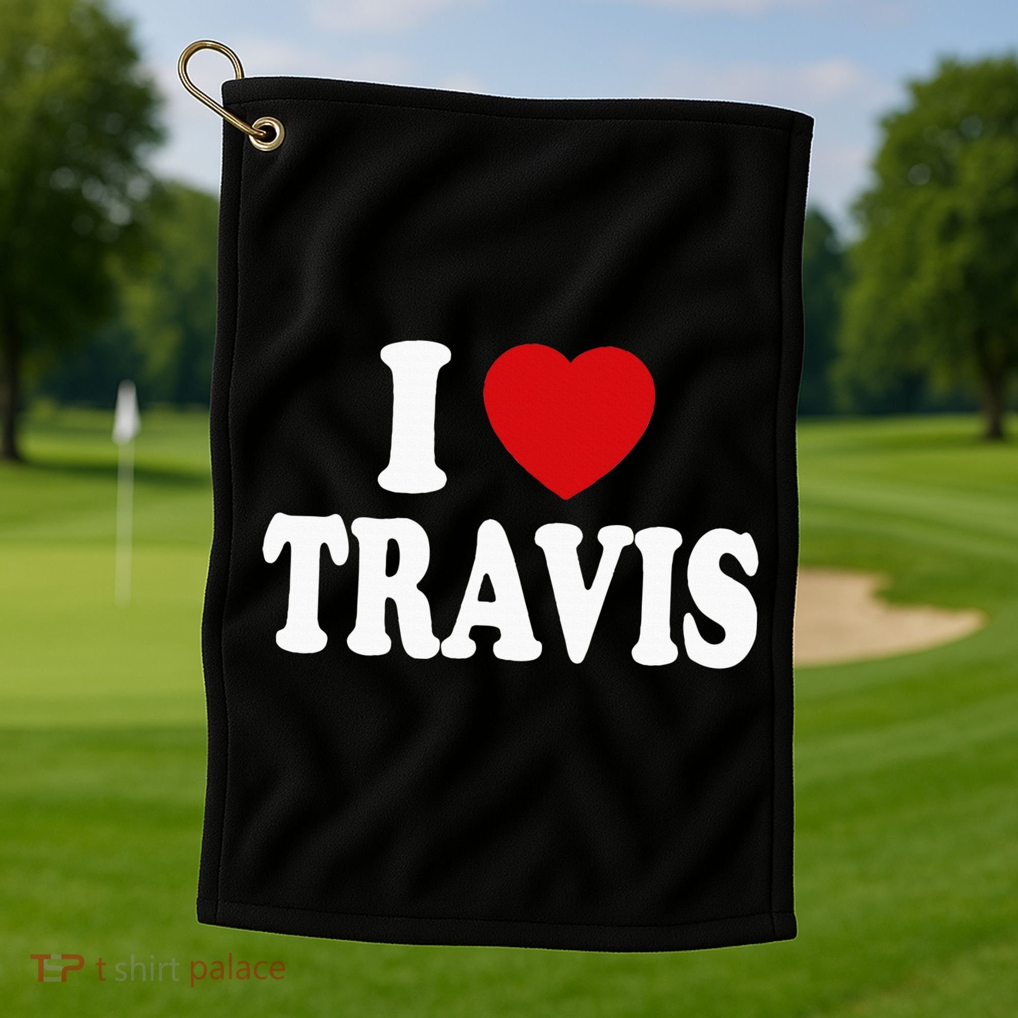 I Heart Love Travis Golf Towel