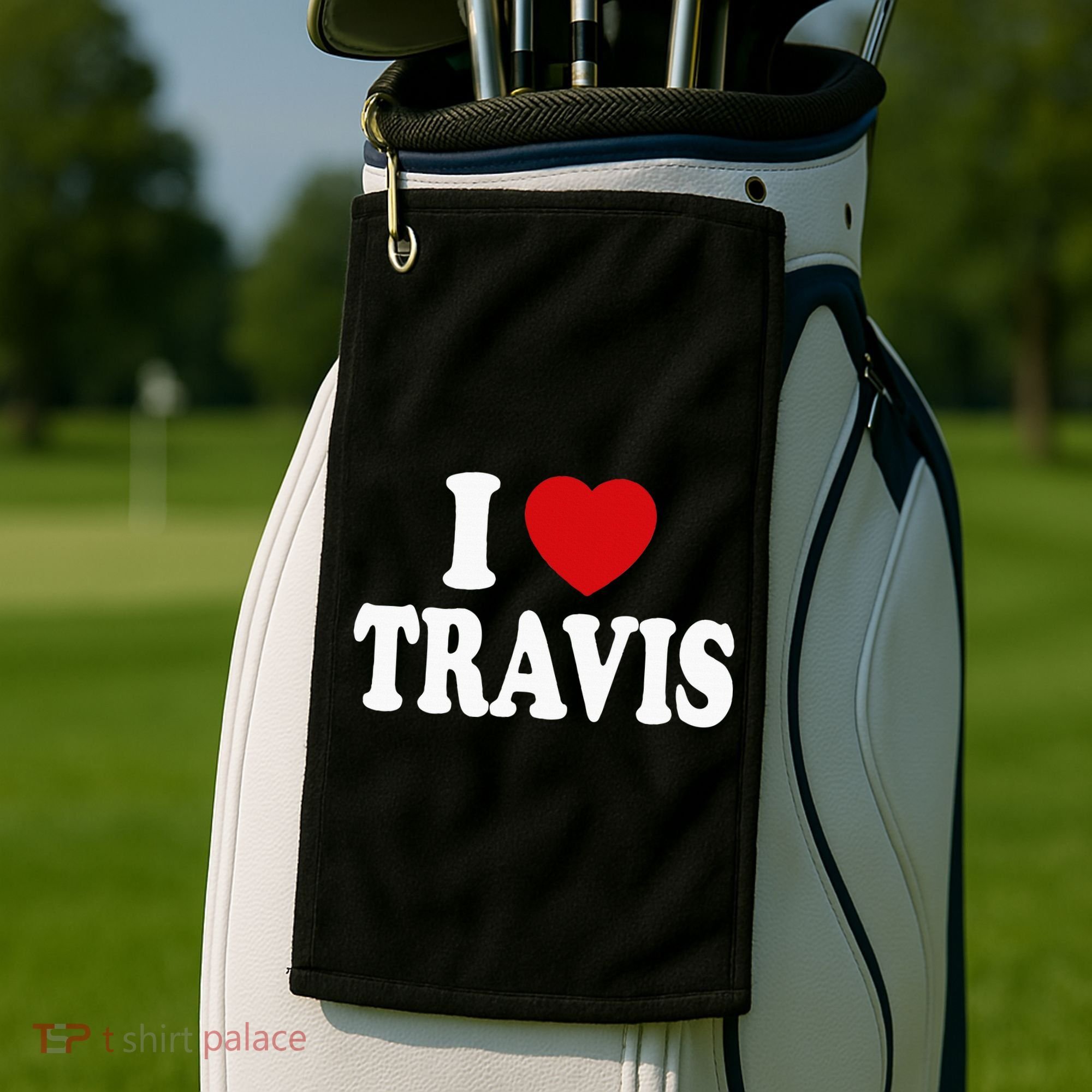 I Heart Love Travis Golf Towel