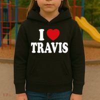 I Heart Love Travis Kids Hoodie thumb 3
