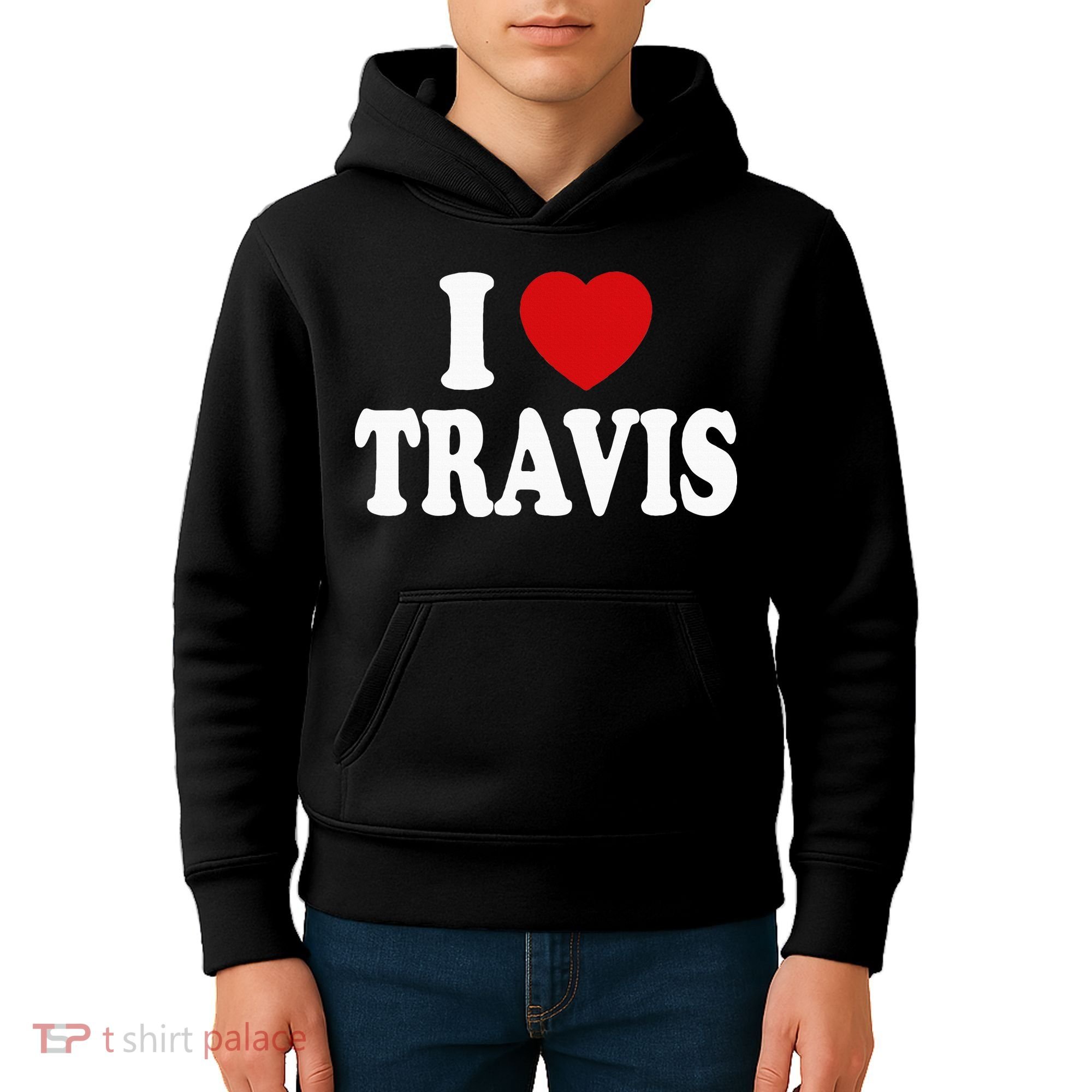 I Heart Love Travis Kids Hoodie