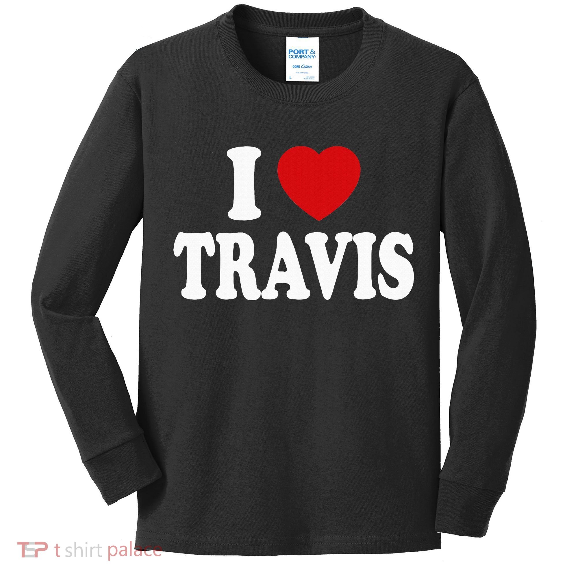 I Heart Love Travis Kids Long Sleeve Shirt