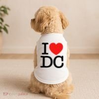 I Heart Love Washington WA DC Classic Font Doggie Tank thumb 2