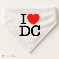 I Heart Love Washington WA DC Classic Font USA-Made Doggie Bandana thumb 0