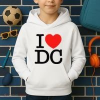 I Heart Love Washington WA DC Classic Font Kids Hoodie thumb 2