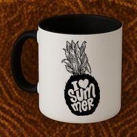 I Heart (Love) Summer Pineapple Coffee Mug thumb 2