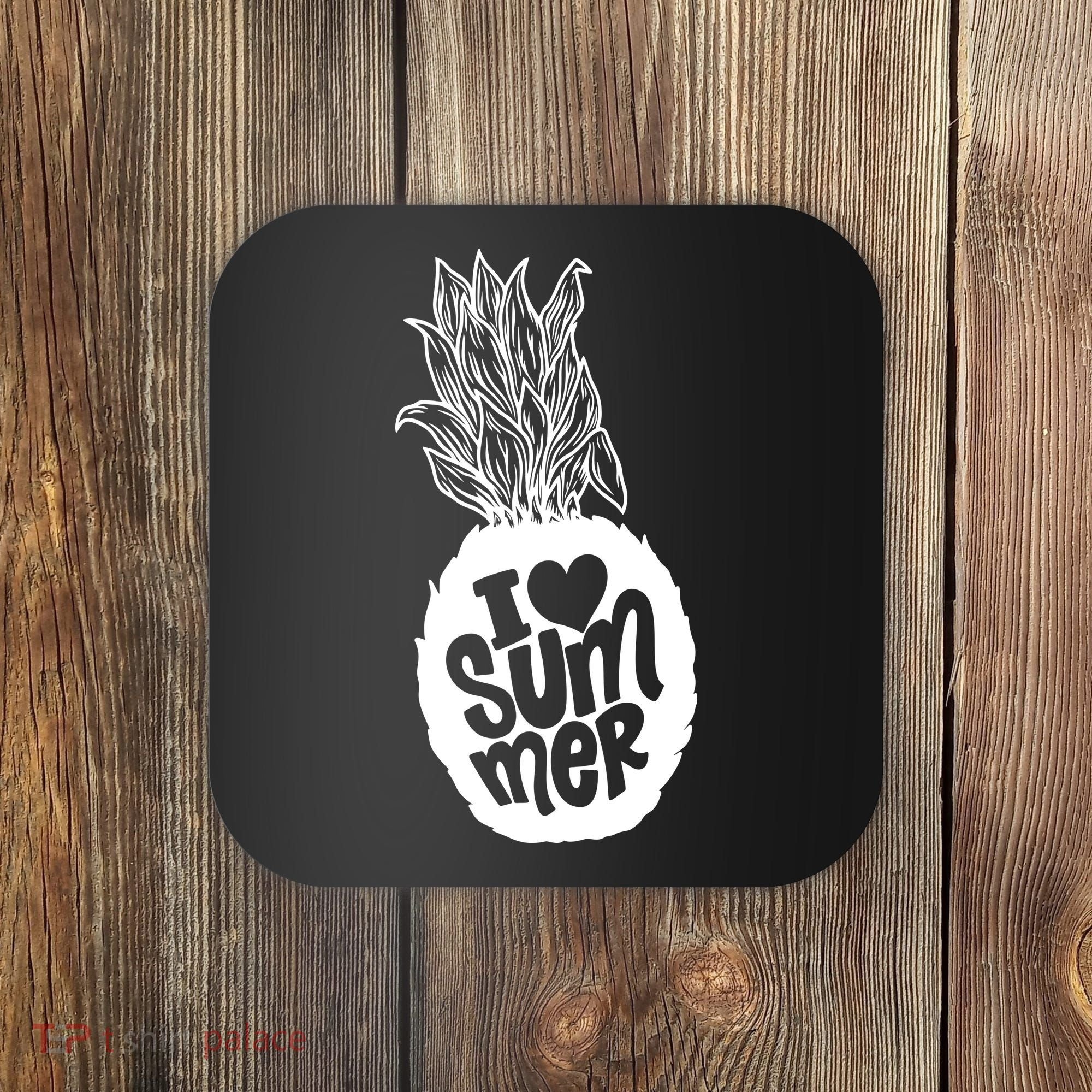 I Heart (Love) Summer Pineapple Coaster