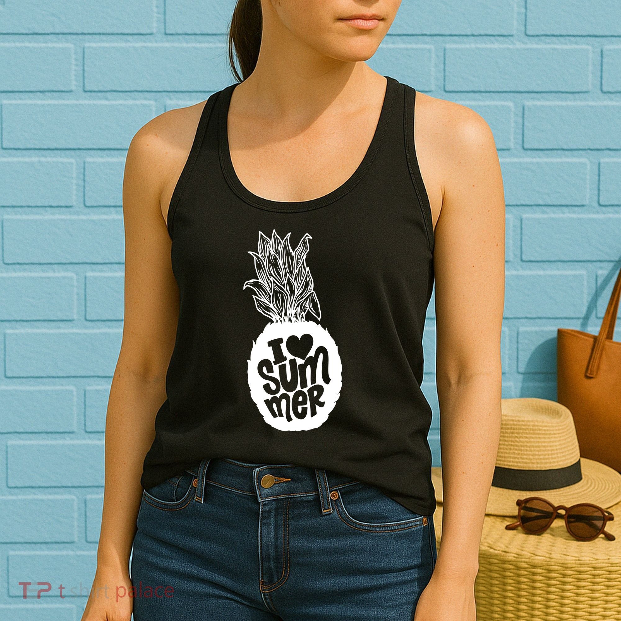 I Heart (Love) Summer Pineapple Women's Tank Top