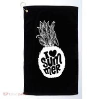 I Heart (Love) Summer Pineapple Golf Towel thumb 0