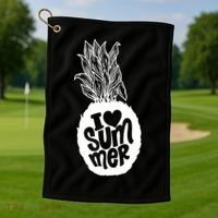 I Heart (Love) Summer Pineapple Golf Towel thumb 1