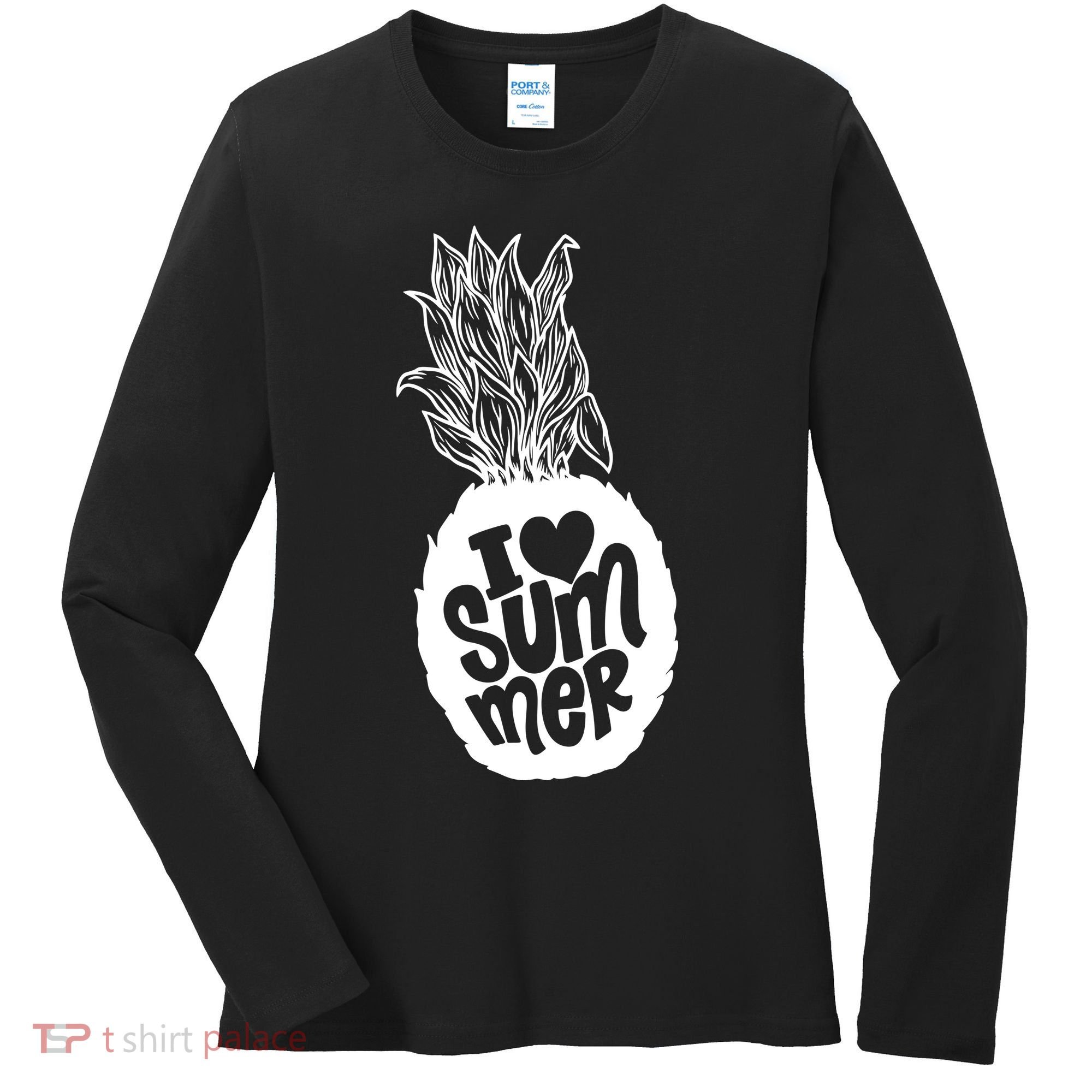 I Heart (Love) Summer Pineapple Women's Long Sleeve Shirt