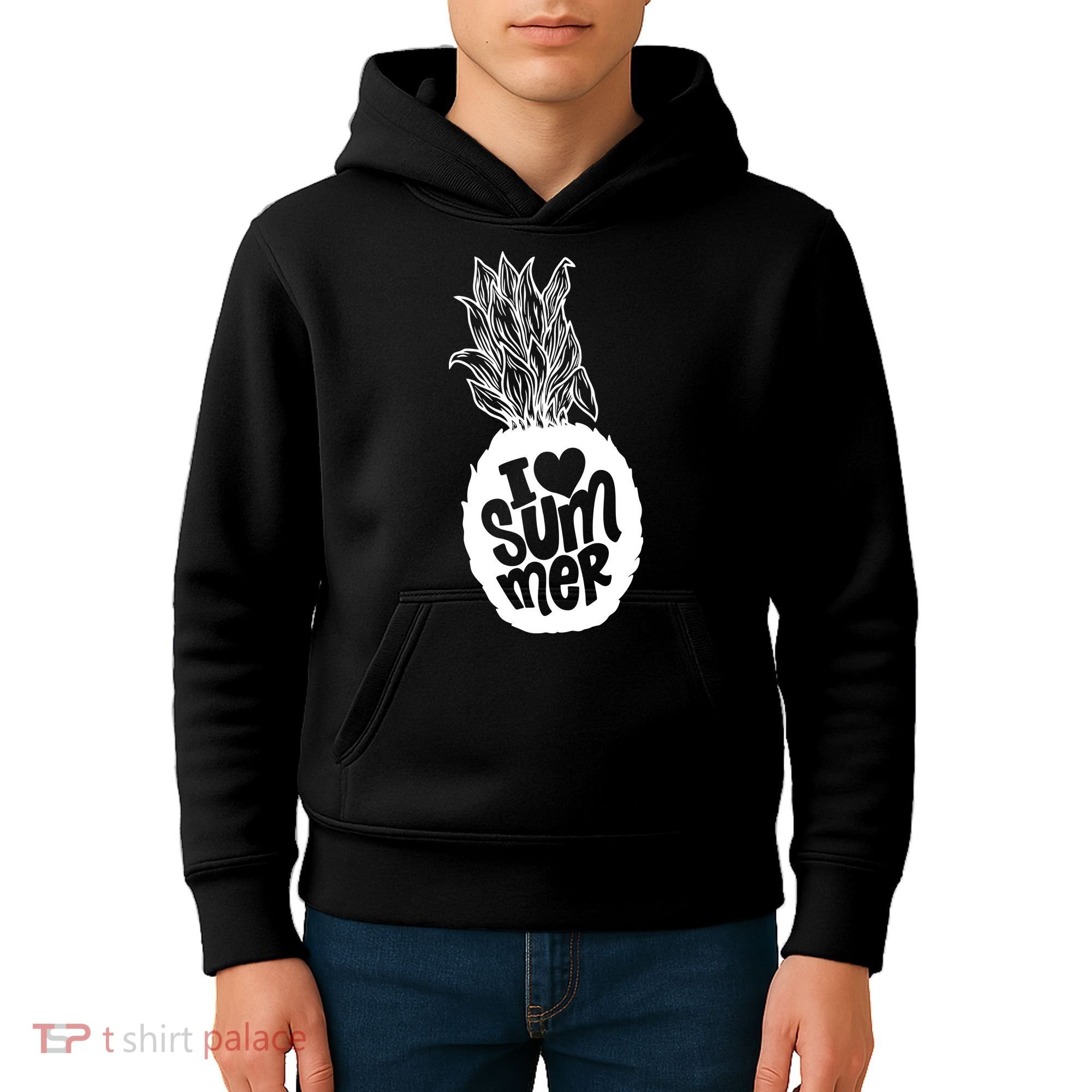 I Heart (Love) Summer Pineapple Kids Hoodie
