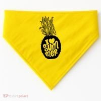 I Heart (Love) Summer Pineapple USA-Made Doggie Bandana thumb 0
