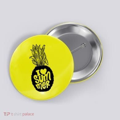 I Heart (Love) Summer Pineapple Button