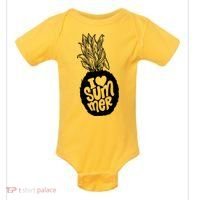 I Heart (Love) Summer Pineapple Baby Bodysuit thumb 0
