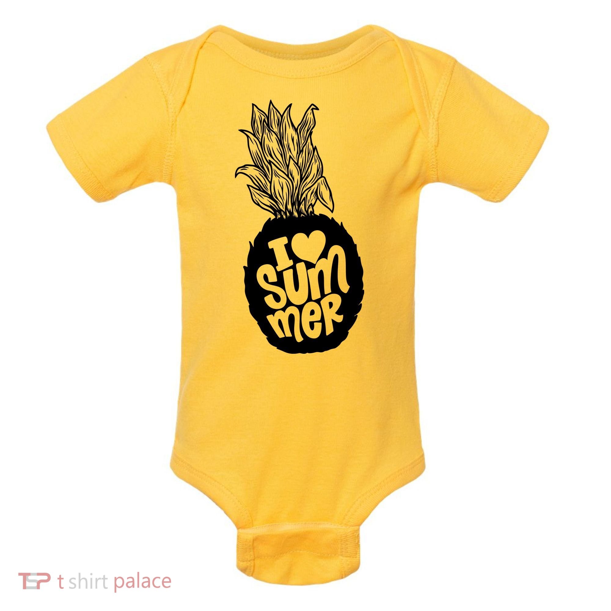 I Heart (Love) Summer Pineapple Baby Bodysuit