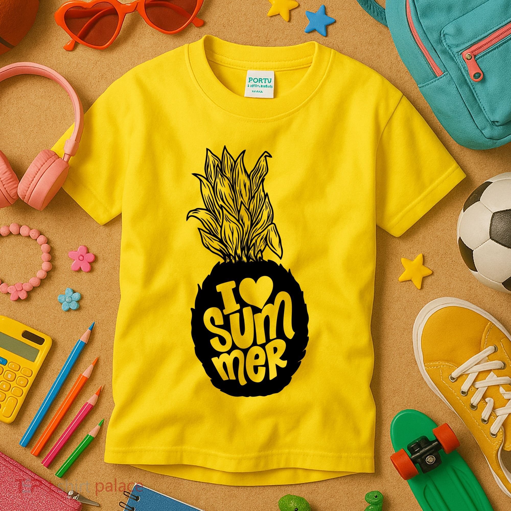 I Heart (Love) Summer Pineapple Kids T-Shirt