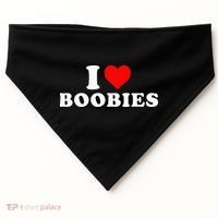 I Heart Love Boobies USA-Made Doggie Bandana thumb 0