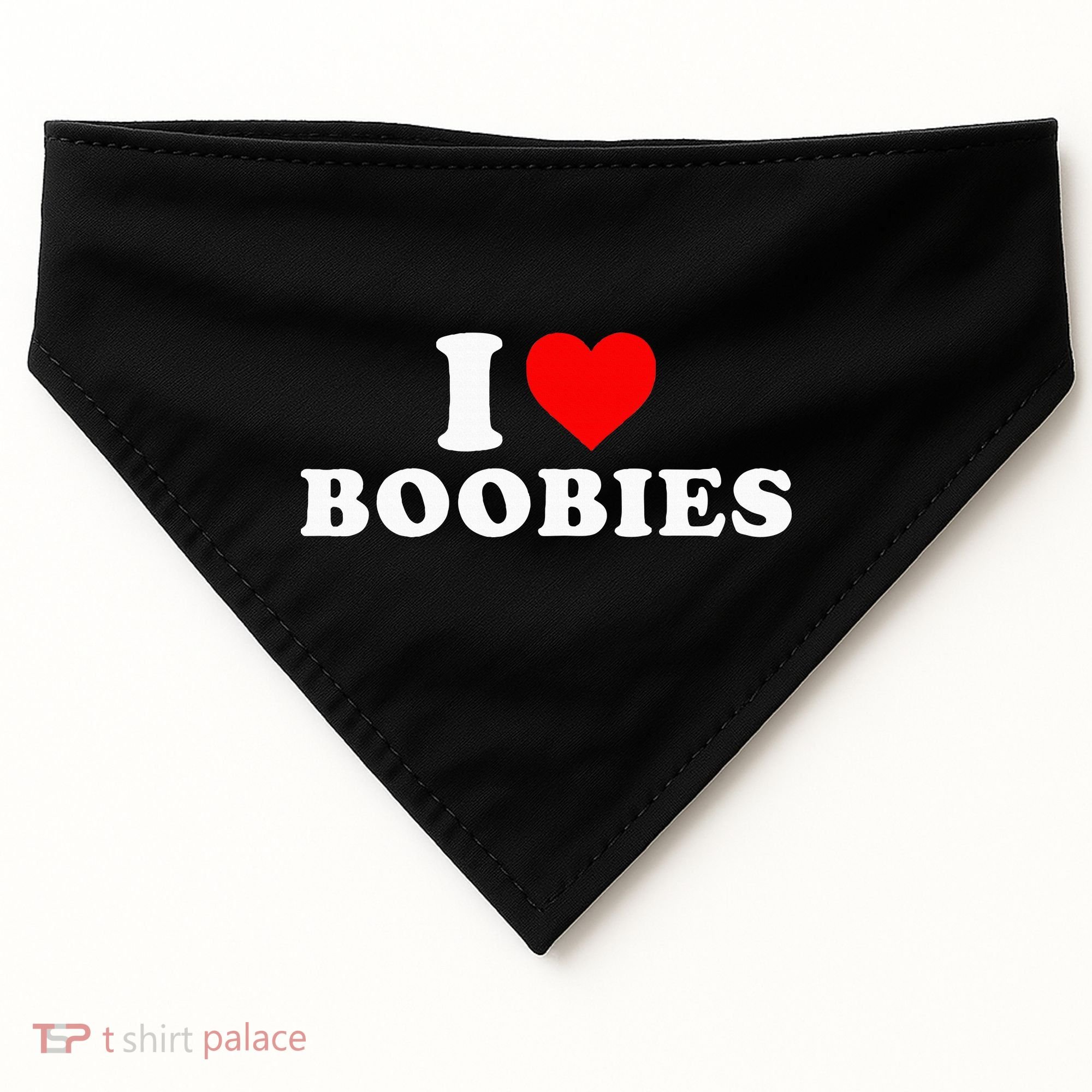 I Heart Love Boobies USA-Made Doggie Bandana