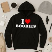 I Heart Love Boobies Hoodie thumb 3