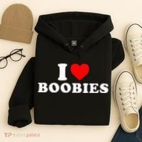 I Heart Love Boobies Hoodie thumb 4