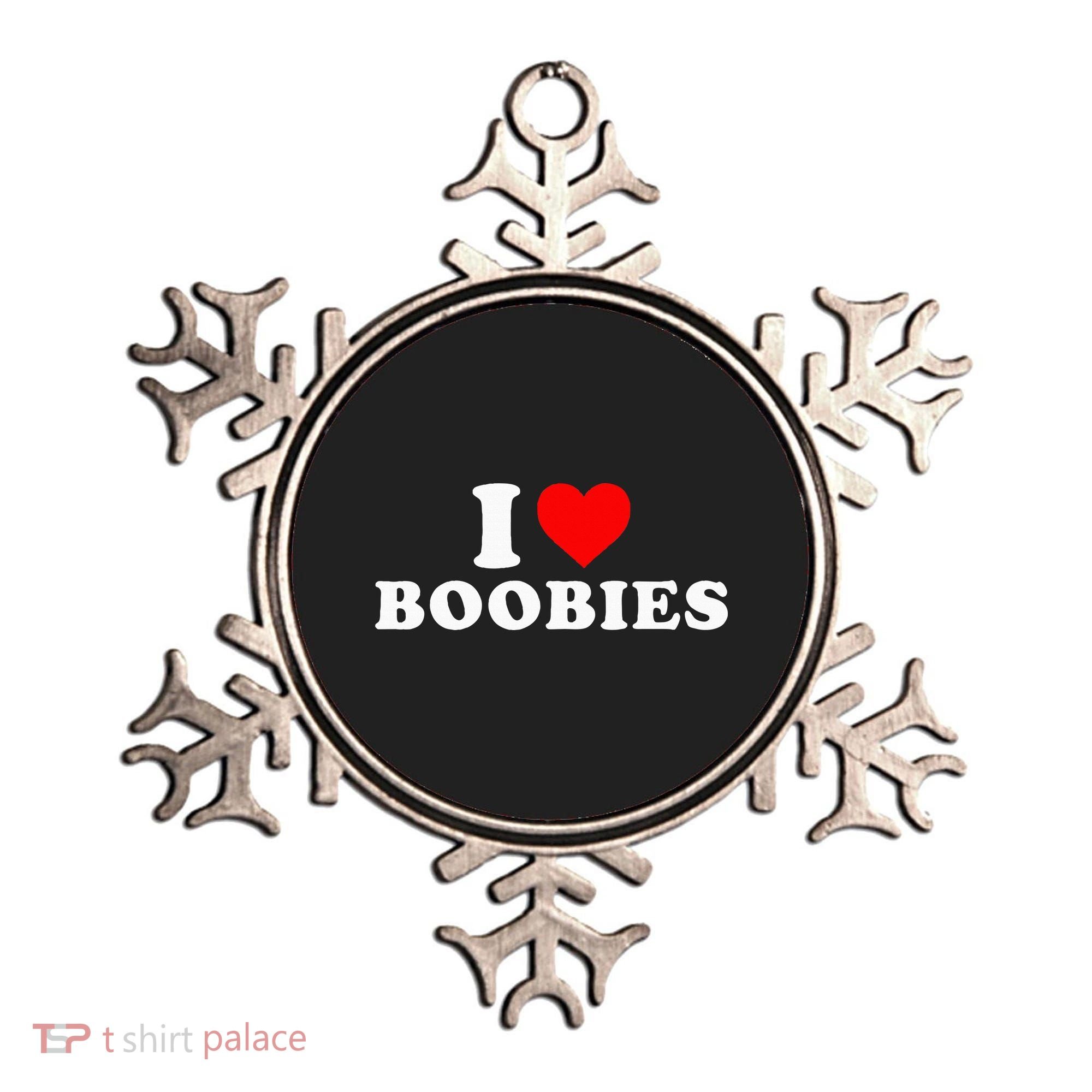 I Heart Love Boobies Ornament