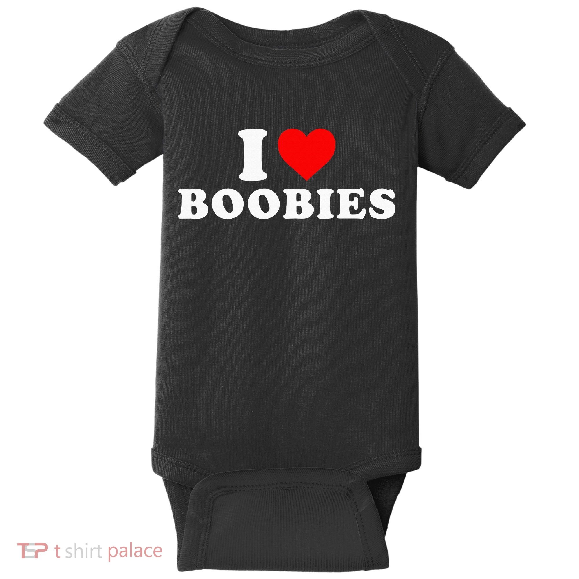 I Heart Love Boobies Baby Bodysuit