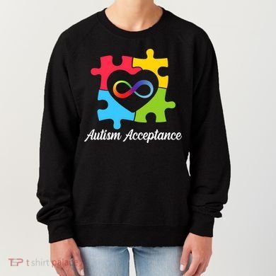 Infinity Heart Love Autism Awareness Acceptance Women's Sweatshirt