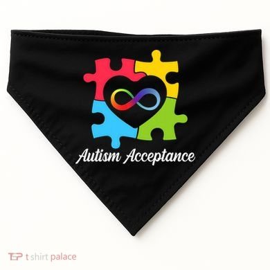 Infinity Heart Love Autism Awareness Acceptance USA-Made Doggie Bandana