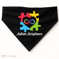 Infinity Heart Love Autism Awareness Acceptance USA-Made Doggie Bandana thumb 0