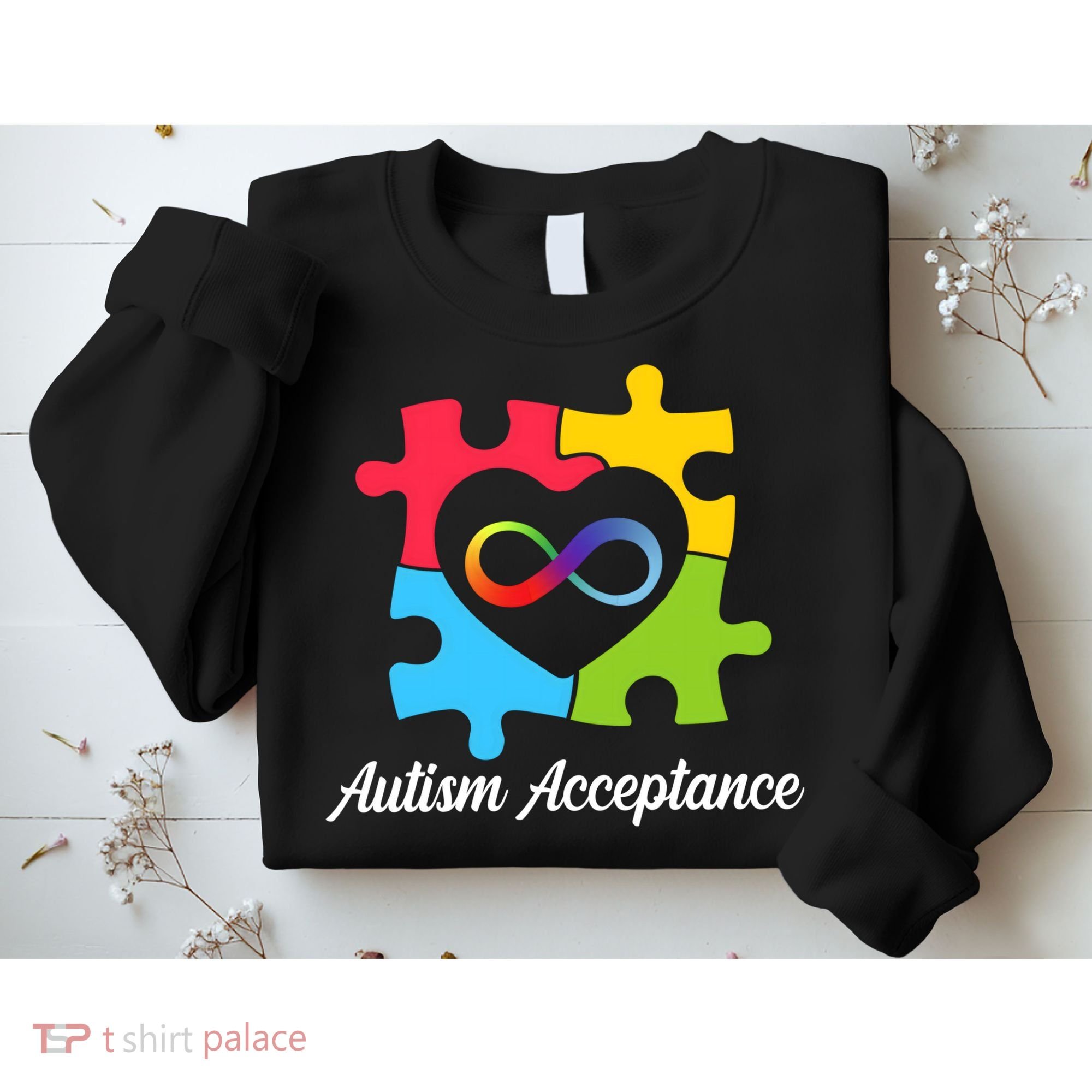 Infinity Heart Love Autism Awareness Acceptance Sweatshirt