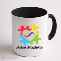 Infinity Heart Love Autism Awareness Acceptance Coffee Mug thumb 1
