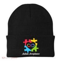 Infinity Heart Love Autism Awareness Acceptance Beanie thumb 0
