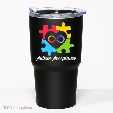 Infinity Heart Love Autism Awareness Acceptance Tumbler