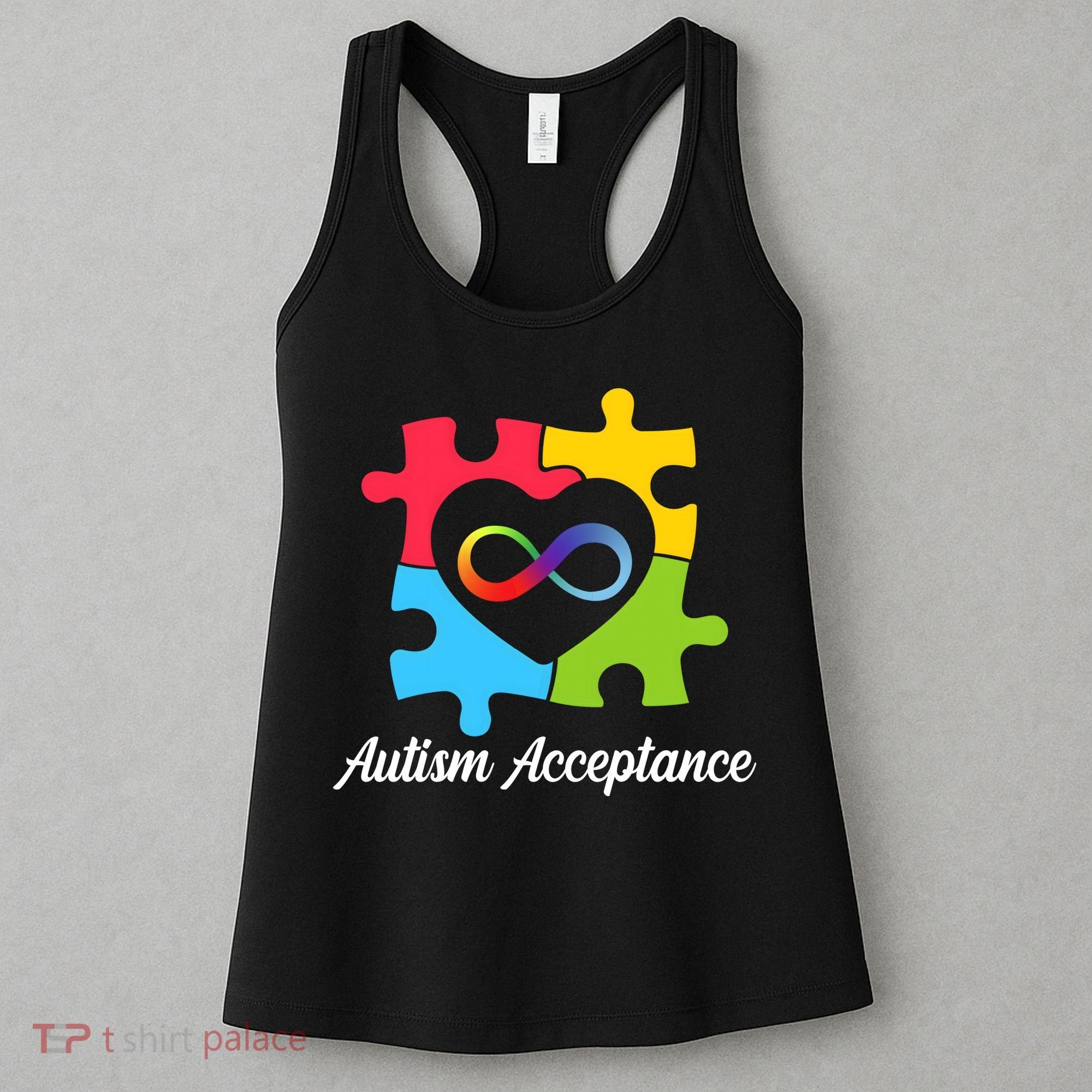 Infinity Heart Love Autism Awareness Acceptance Women's Tank Top