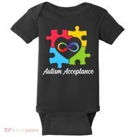 Infinity Heart Love Autism Awareness Acceptance Baby Bodysuit thumb 0