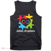 Infinity Heart Love Autism Awareness Acceptance Tank Top thumb 0