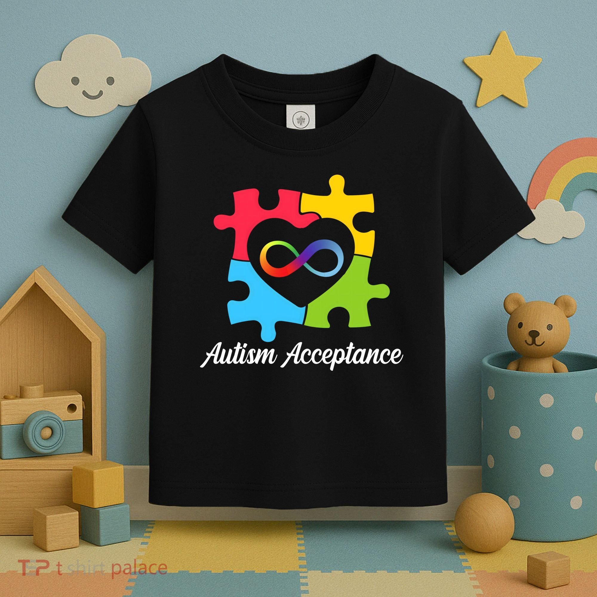 Infinity Heart Love Autism Awareness Acceptance Toddler T-Shirt