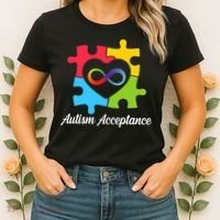 Infinity Heart Love Autism Awareness Acceptance Women's T-Shirt thumb 2